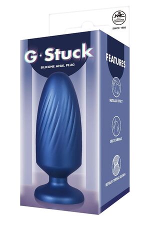 Синяя анальная пробка G Stuck Silicone Anal Plug - 13,5 см.